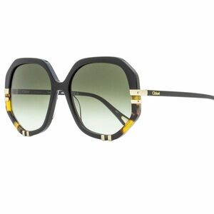 Chloe geometric sunglass CH01055 002 black Havana 58mm 105